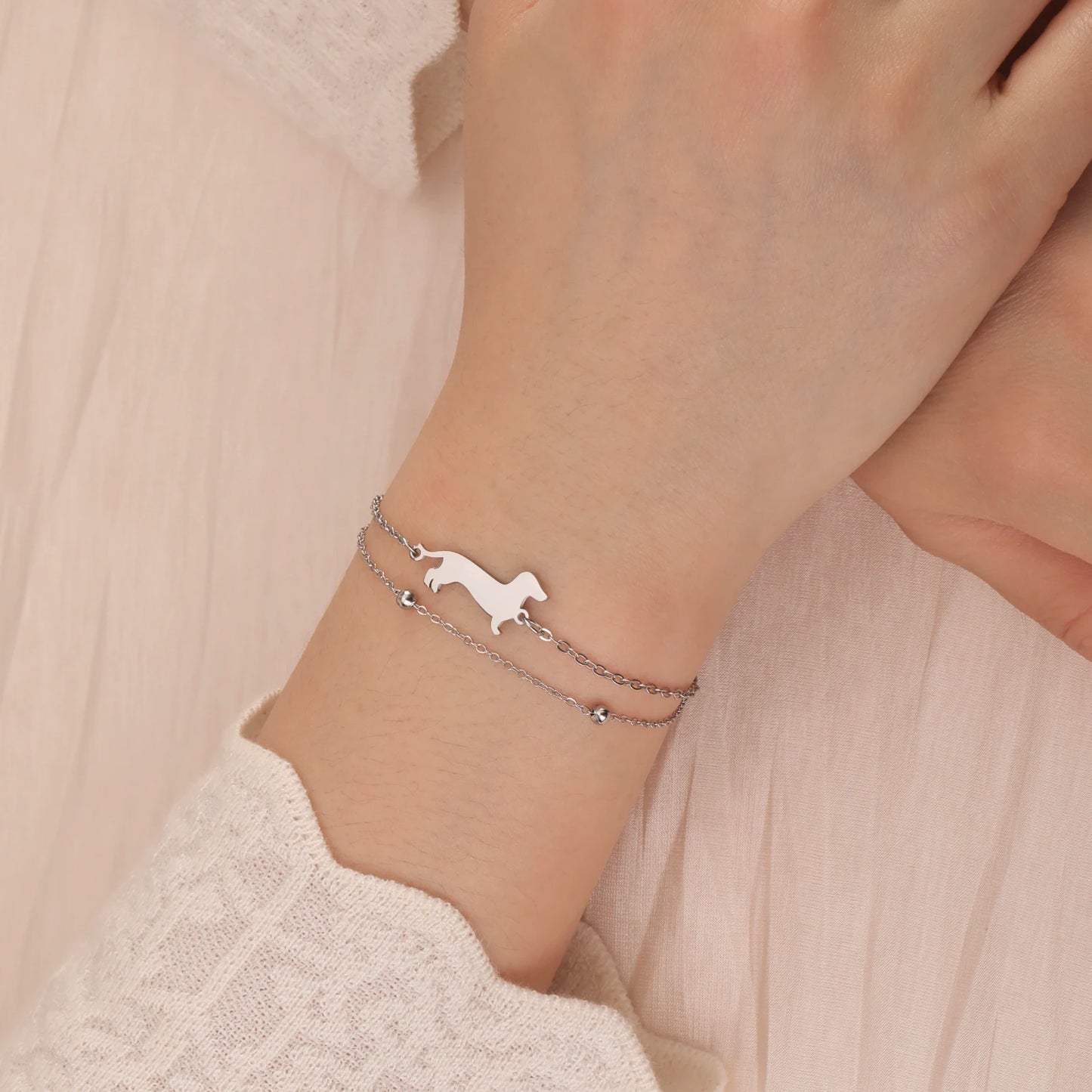 Gold-Plated Dachshund Bracelet 🐾