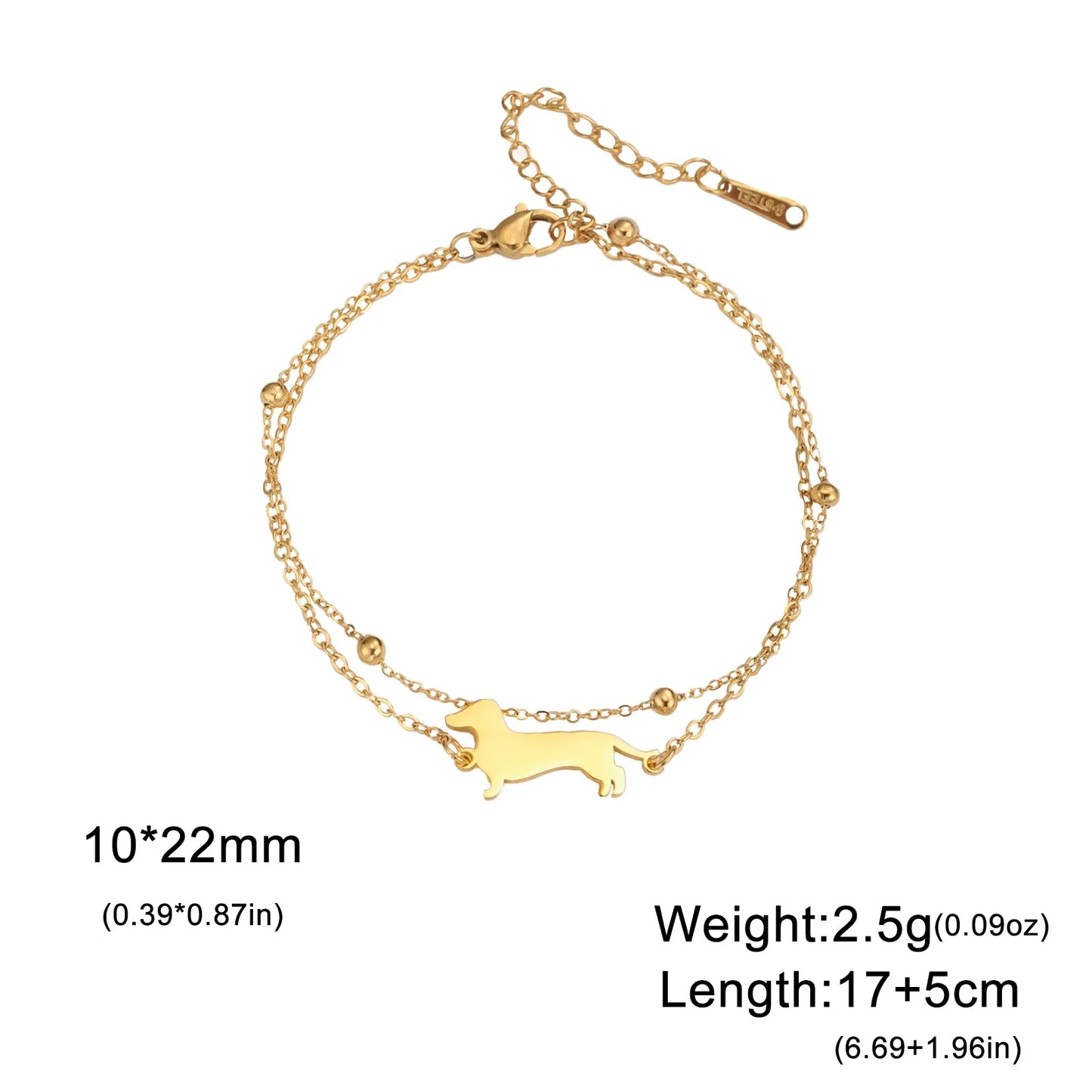 Gold-Plated Dachshund Bracelet 🐾
