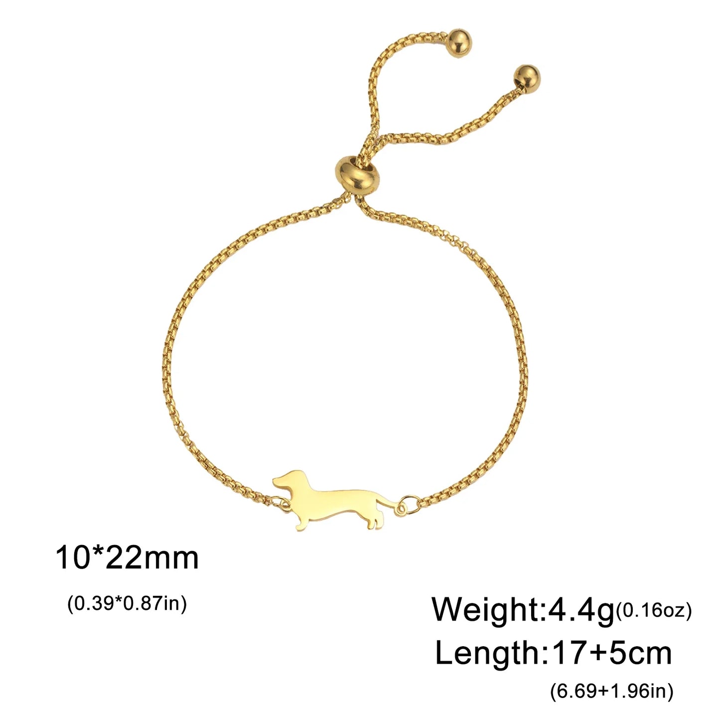 Gold-Plated Dachshund Bracelet 🐾