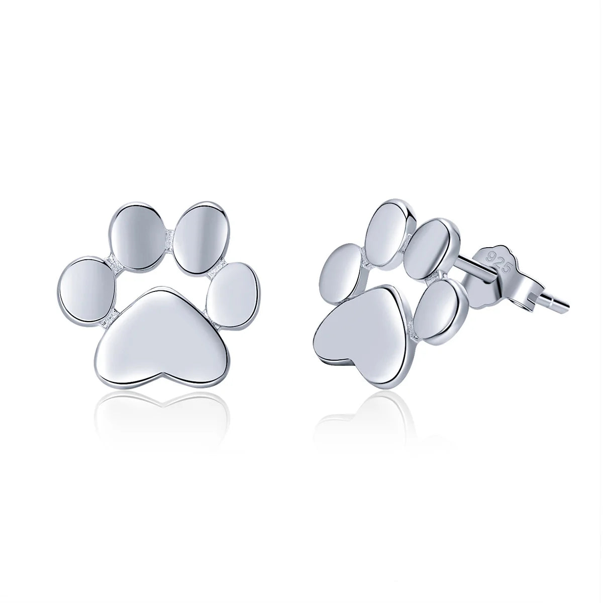 925 Sterling Silver Pet Paw Stud Earrings (Wostu)