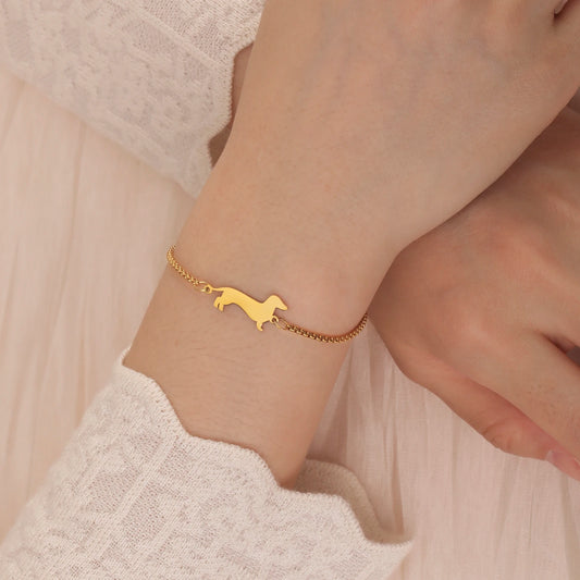 Gold-Plated Dachshund Bracelet 🐾