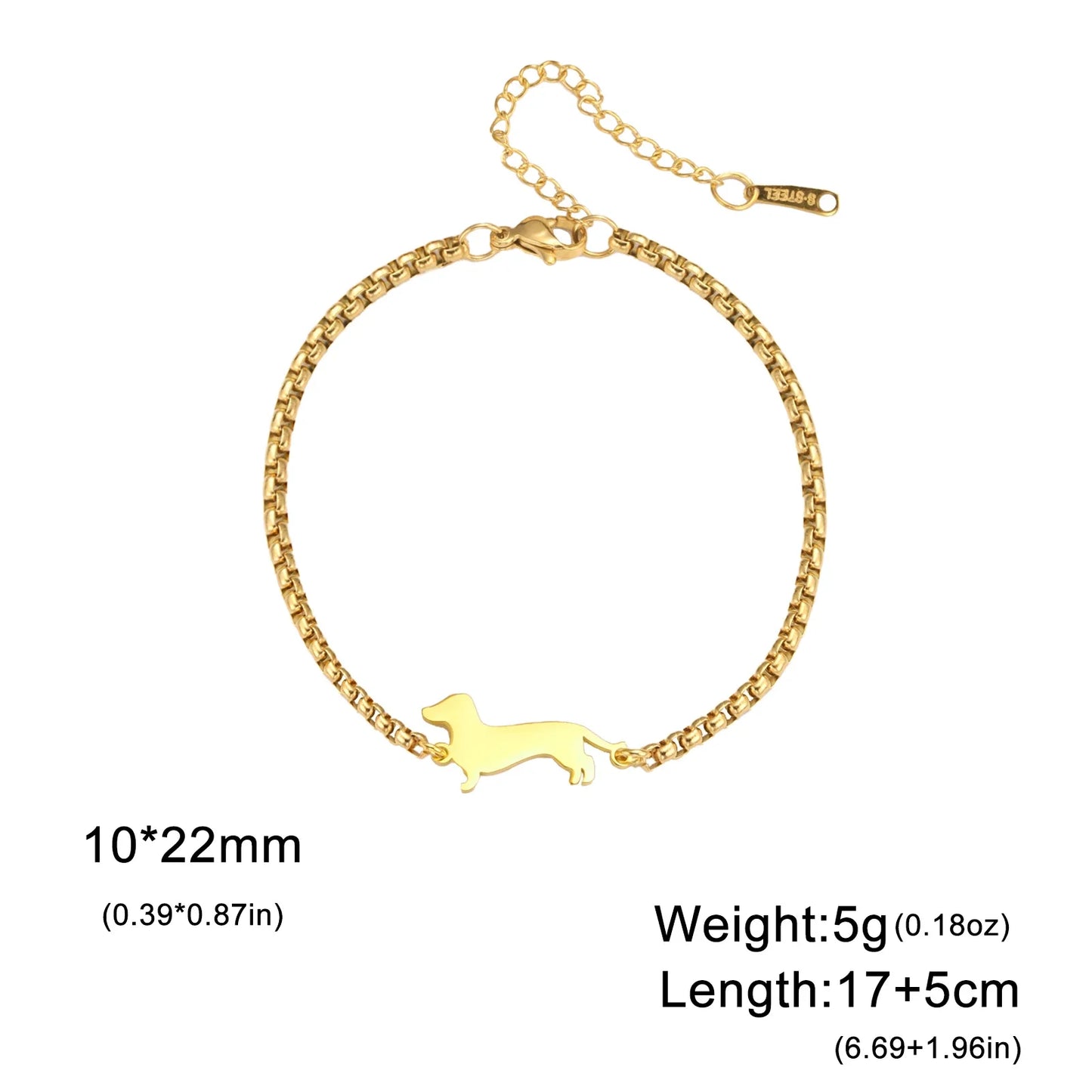 Gold-Plated Dachshund Bracelet 🐾