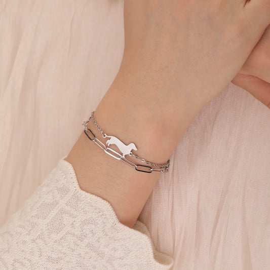 Gold-Plated Dachshund Bracelet 🐾