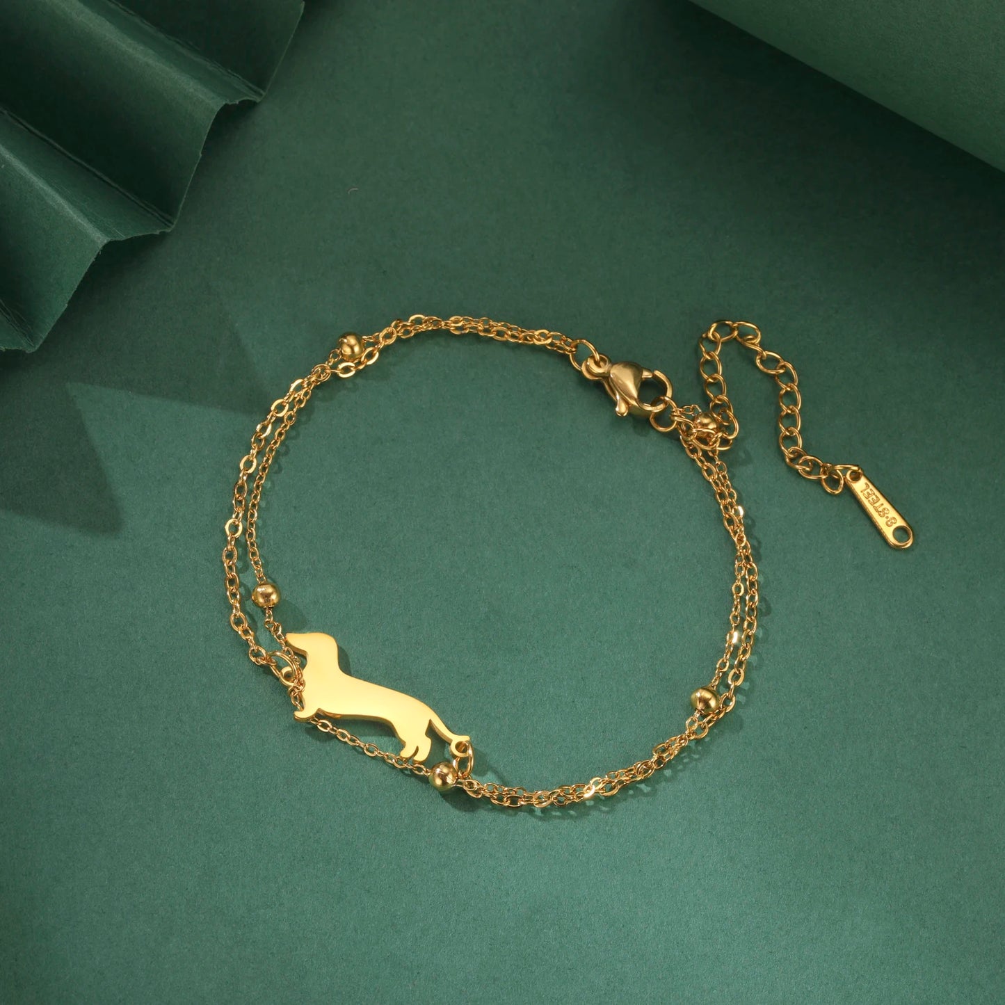 Gold-Plated Dachshund Bracelet 🐾
